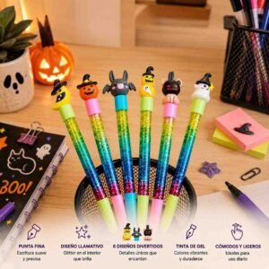 Lapiceros Gel Halloween con Brillos y Figura 3D - Image 3