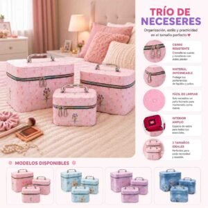 Trio Necesér de 3 tamaños Diferentes "Primavera" - Imagen 3