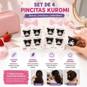 Sets de 4 Pincitas Kuromi Cabecita Hermosas - Image 3