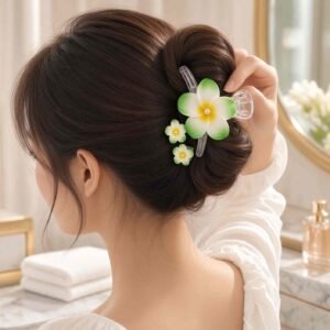 Sets de 3 Accesorios Pinza y psadores Flor Tropical - Imagen 2