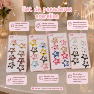 Sets de 8 Estrellas Cucas Puntos para Cabello - Image 2