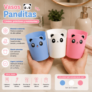 3 Vasos Organizadores Panditas - Image 2