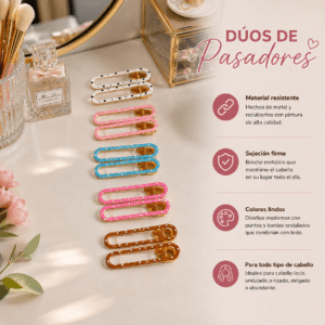 Duós de Pasadores de Colores Dorados con Puntos - Image 2