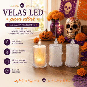 Lamparas Velas Led Medianas Diamantadas - Image 3