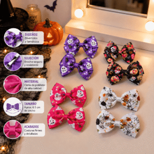 Dúos de Moños Halloween con Estampados - Imagen 2