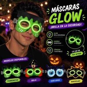 Antifaces Halloween Mounstros que Brillan en la Oscuridad - Imagen 3