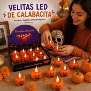 Velitas Halloween Led Calabacitas - Imagen 2