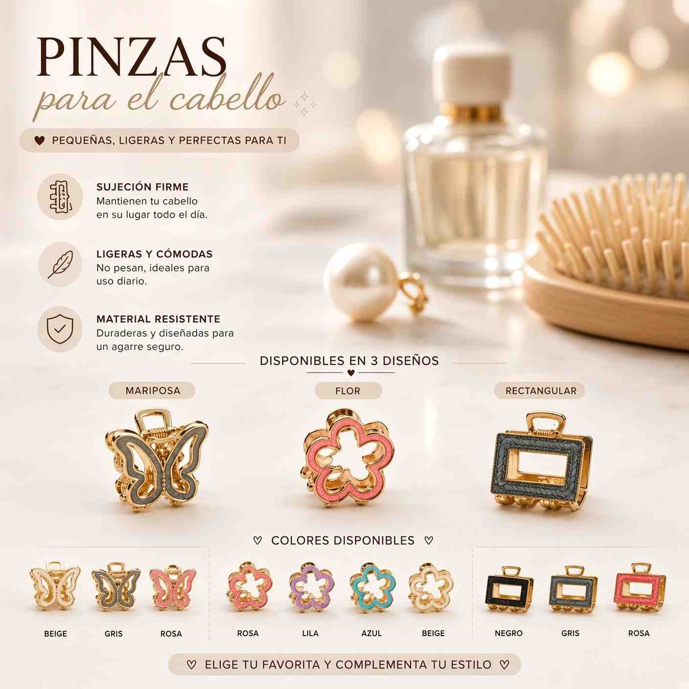 Pinzas Doradas en Figuras de Colores - Imagen 2