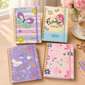 Libreta Mariposas Pasta Dura y Doble Espiral Rayada - Image 2