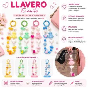 Llaveros Perlas y Colores Moda Vestido - Imagen 2