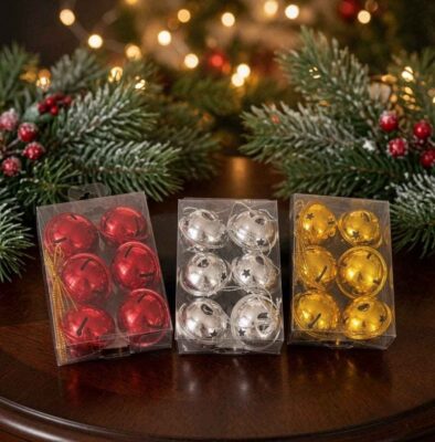 Set de 6 Cascabeles Navideños con Cinta