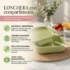 Lonchera Lisa con Corptimento y Cuchara 