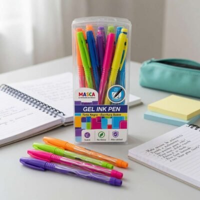 Plumas de Gel Tinta Negra, colores