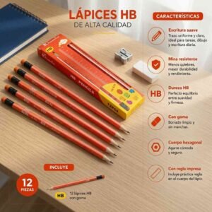 Caja de 12 Lapices "NEON" Metrico - Imagen 2