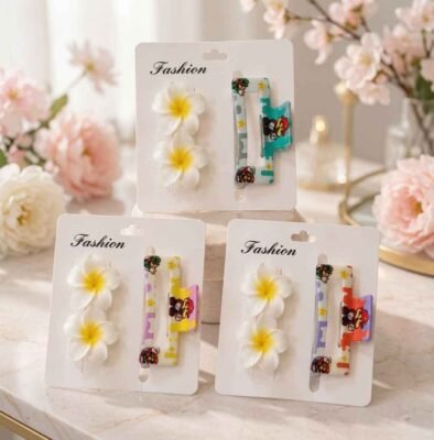 Sets de Accesorios, 2 Pasadores Flores y Pinza