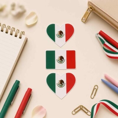 Sets de 5 Planillas de Stickers Bandera de Mexico