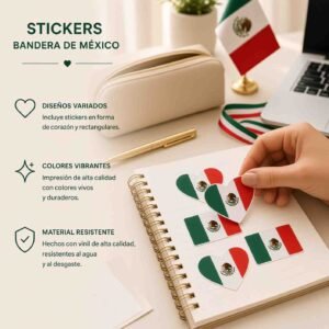 Sets de 5 Planillas de Stickers Bandera de Mexico - Image 2