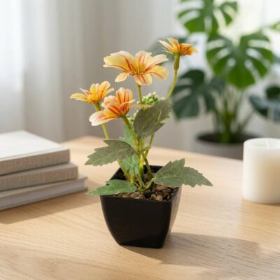 Maceta con Flores Mini Decoración