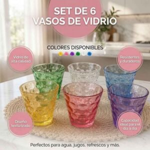 Set de 6 Vasos de Cristal Relieve - Imagen 2