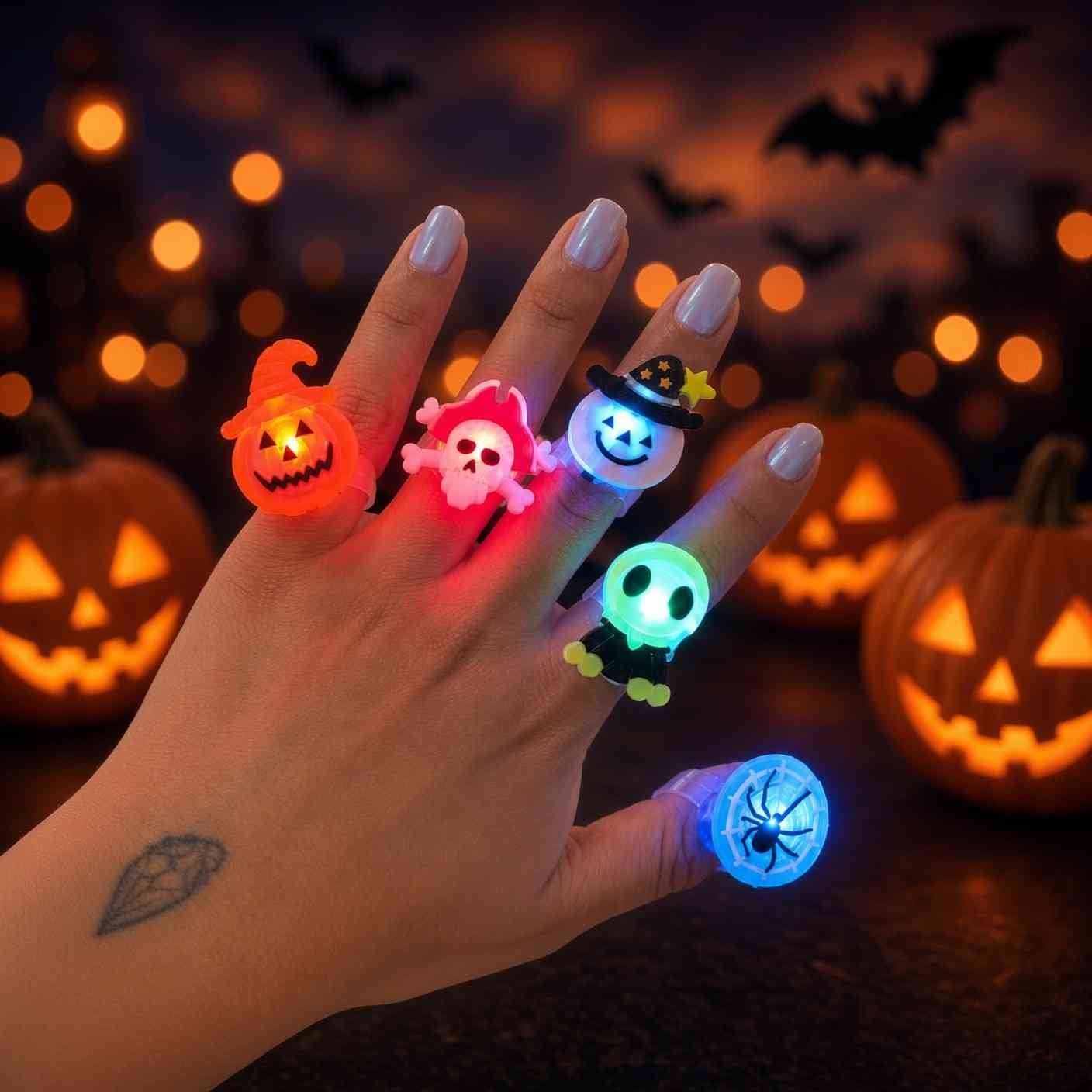 Anillos Piratas/Halloween con Luces