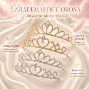 Diademas de Tiara Doradas/Plateadas - Imagen 3