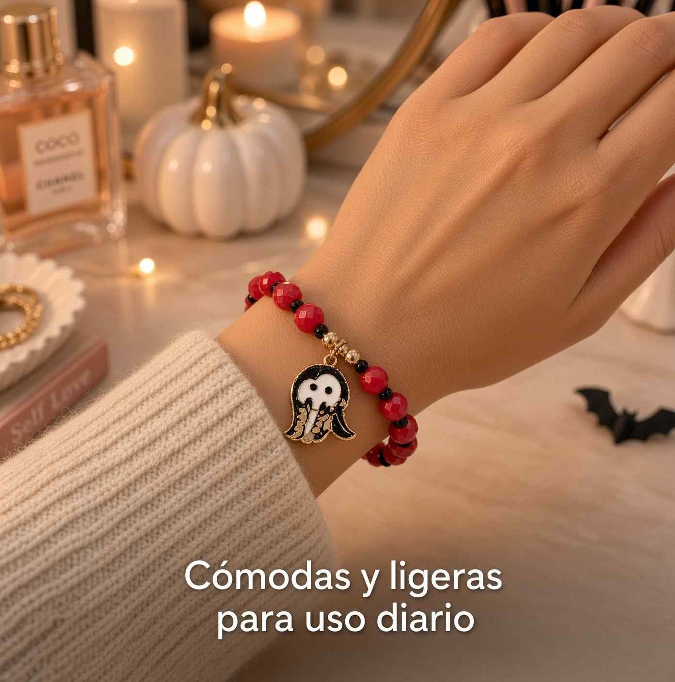 Pulseras Haloween Rojas con Dijes - Imagen 3