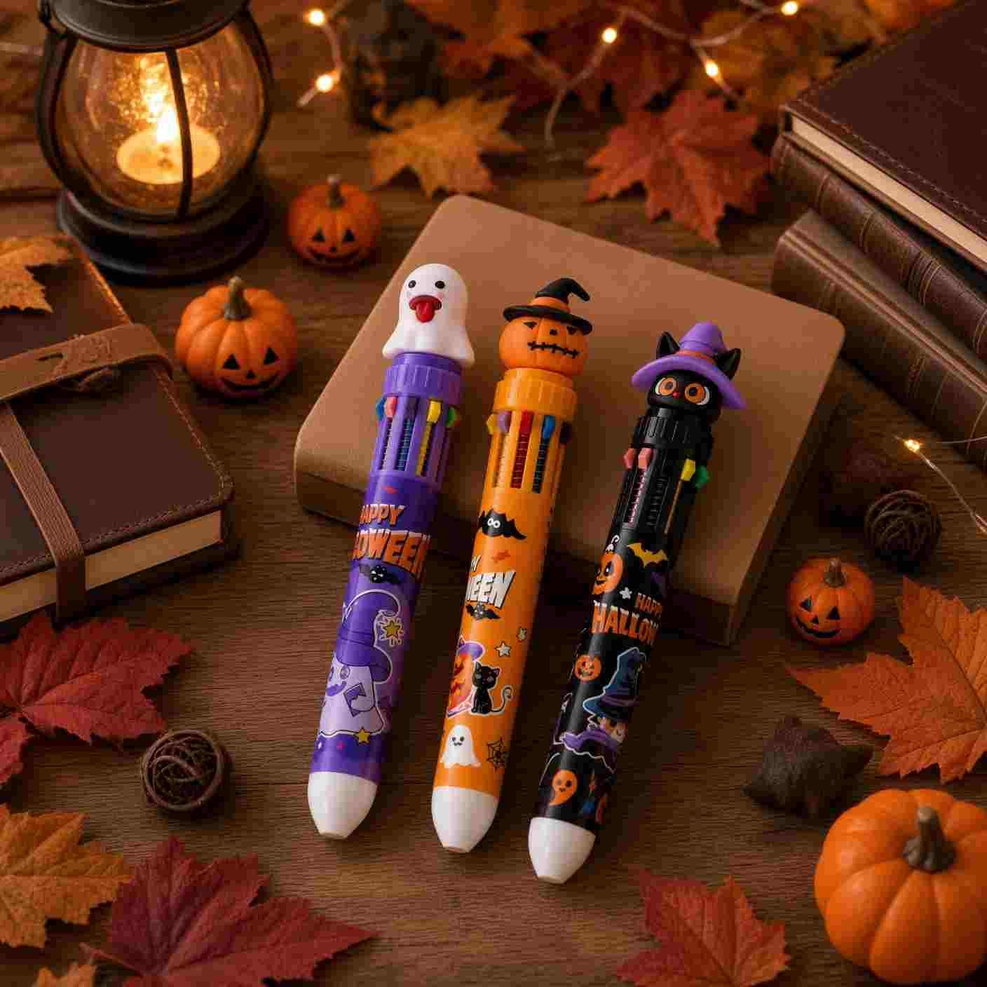 Lapiceros Halloween Multitintas con Figuras 3D