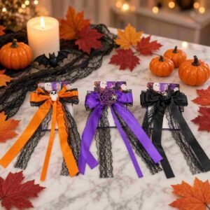 Moñitos Listones Halloween y Figuras