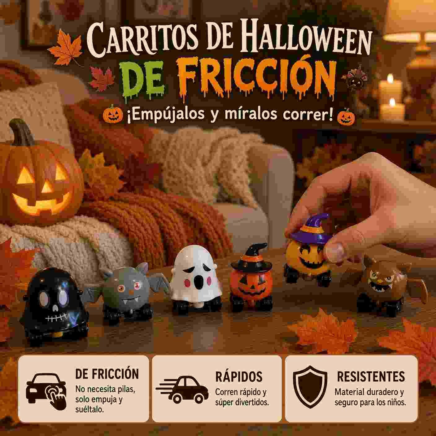 Carritos de Figuras Halloween Fricci贸n - Imagen 2