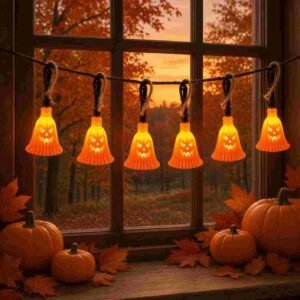 Escobitas Halloween para Decorar con Luces