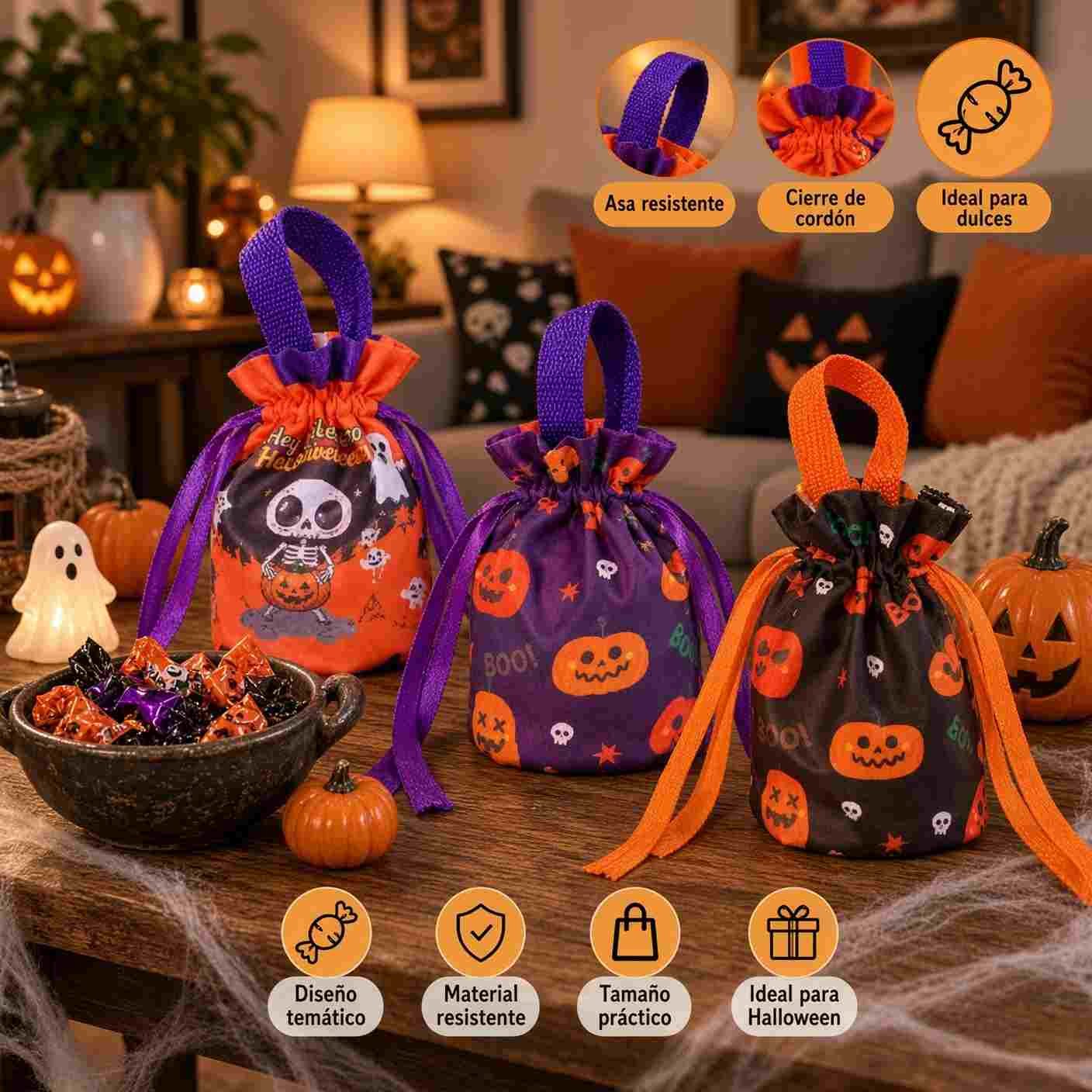 Bolsas Tipo Organza Halloween Estampada - Imagen 3