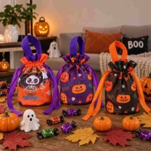 Bolsas Tipo Organza Halloween Estampada