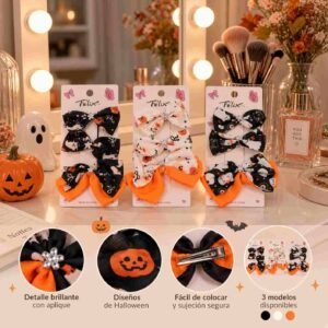Sets Moños Halloween, Uno grande y dos Pequeños - Imagen 3