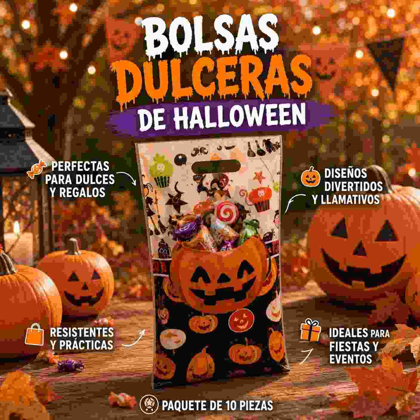 Sets de 10 Bolsas Dulceros Halloween - Imagen 2
