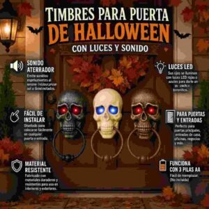 Timbre Halloween de Calabera con Luces - Imagen 4