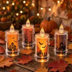 Velas Halloween Diamantadas con Decorado Led CH