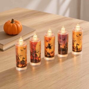 Velas Halloween Diamantadas con Decorado Led G