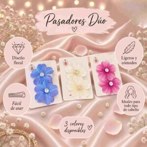 Dúos de Flores Pasadores Hermosos - Imagen 2