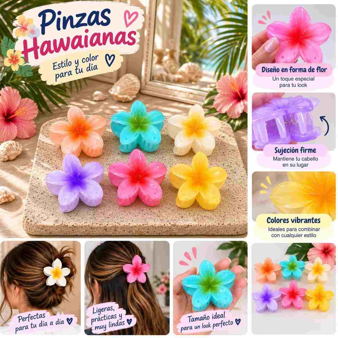 Pinzas Hawainas Clasicas para Cabello - Imagen 2