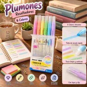 Estuche de 6 Plumones en tonos Pastel - Imagen 2