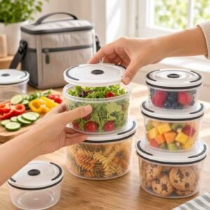Sets de Toppers Circulares, 5 piezas con Tapa para Ventilar