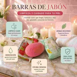 Jabón de Tocador en Barra Fresa/Lirio - Imagen 2