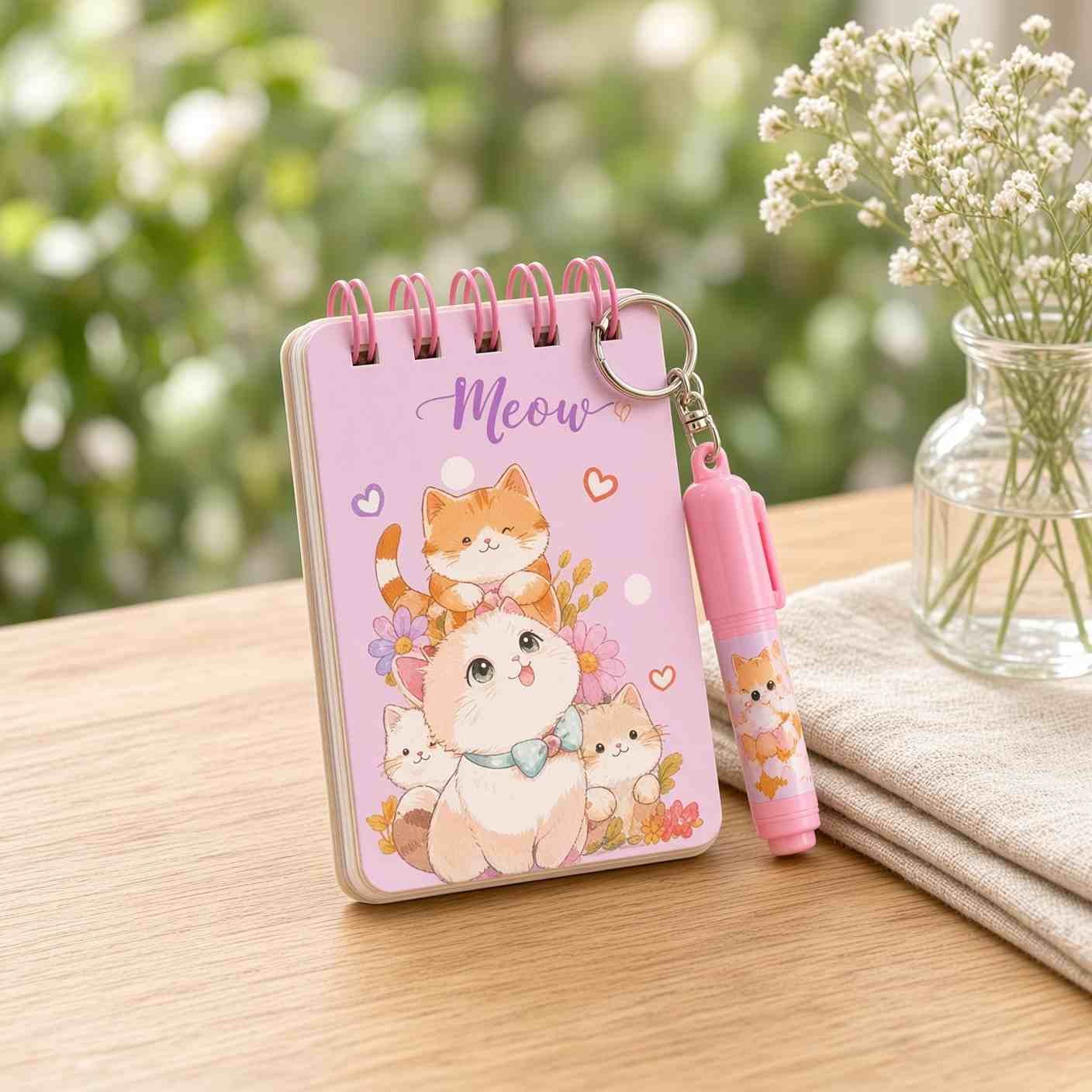 Libretitas Dinosaurios/Gatitos con Lapicero de Llavero