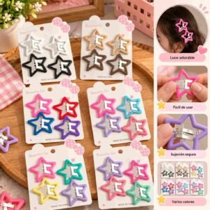 Sets de 4 Cuquitas Estrella para Cabello - Imagen 2