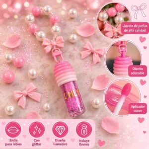 Gloss "Honey" con Llavero de perlas Hermosas - Imagen 2